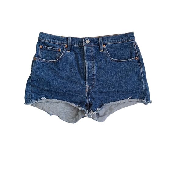 Levi’s 501 Button Fly High Waisted Jean Shorts 32 - Picture 2 of 6